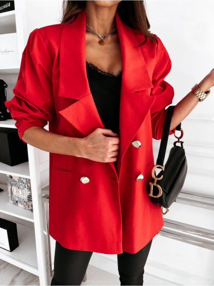Autumn and Winter Urban Style Women's Suit Cloth Collar Urban Style Loose Fit