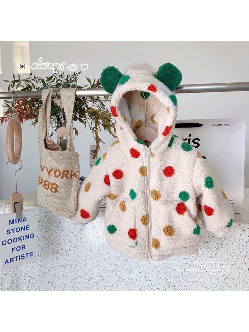 Girls' Lamb Fleece Coat Winter Fashionable Girl Ba...