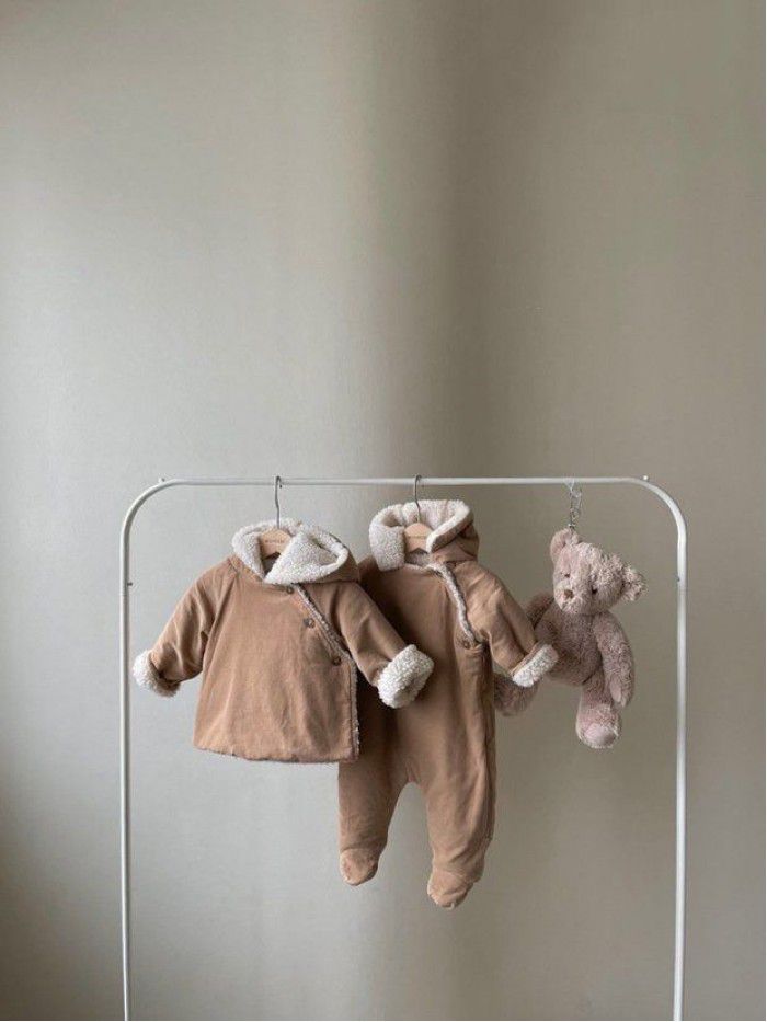 Children's winter cotton coat, baby's lamb cashmere thickened coat, baby winter warm coat, girl's plush cotton coat 