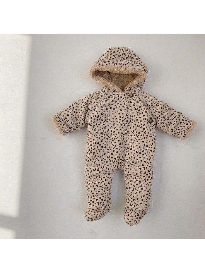 Children's winter cotton coat, baby's lamb cashmere thickened coat, baby winter warm coat, girl's plush cotton coat 