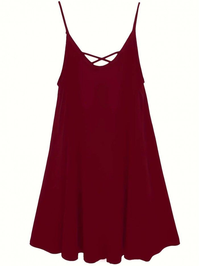 Women's New Loose Size Women's Solid Chiffon Dress Sexy Strap Dress 