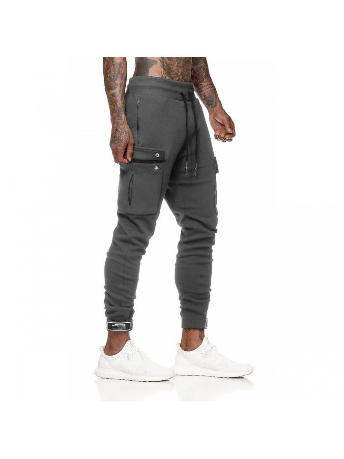 Muscle Fitness Brother Pure Cotton Sports Pants Men's Slim Fit Fitness Pants Running Training Pants 