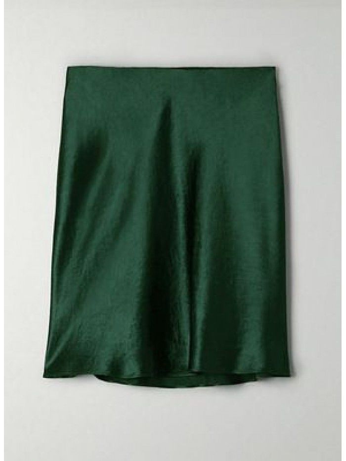 Xia Zhen Si Mulberry Silk High Waist Glossy Drop Short Skirt Half length Skirt