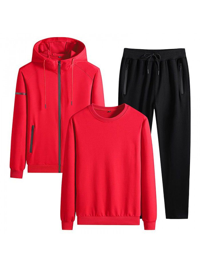 Autumn men's sweater set, autumn and winter sports set, men's spring and autumn three piece set, new casual men's outerwear 