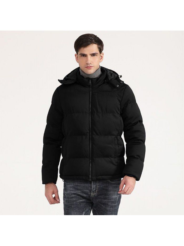 Men's cotton jacket thickened solid color imitation down cotton jacket short jacket winter wear