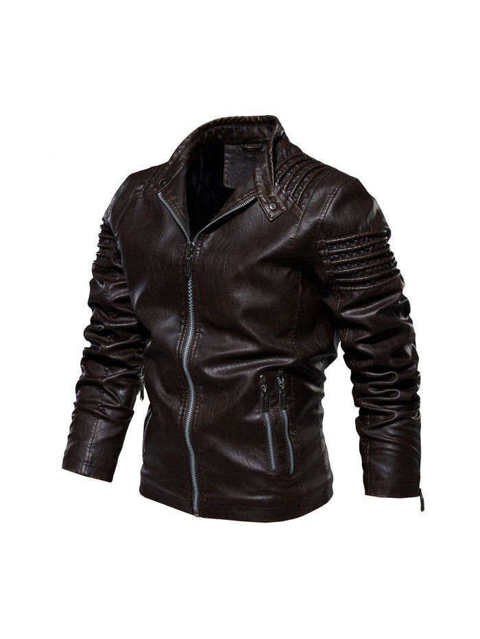 Autumn and Winter Leather Clothes European and American Fashion Leather Jackets Men's Large Leather Clothes