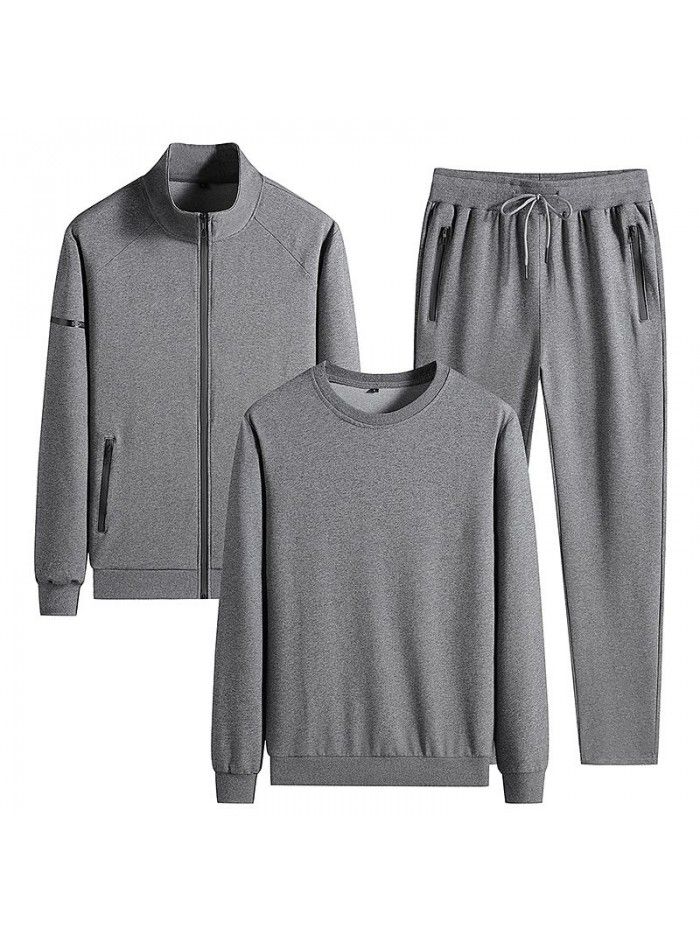 Autumn men's sweater set, autumn and winter sports set, men's spring and autumn three piece set, new casual men's outerwear 