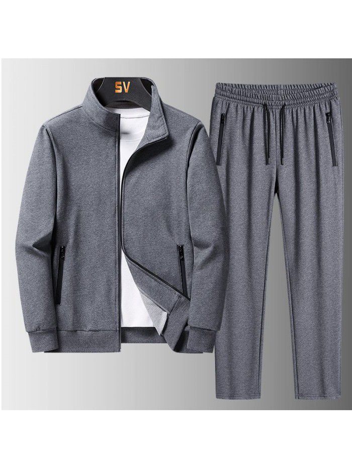 Sports Set Spring and Autumn Season Men's Loose Large Casual Coat Sportswear Two Piece Set 