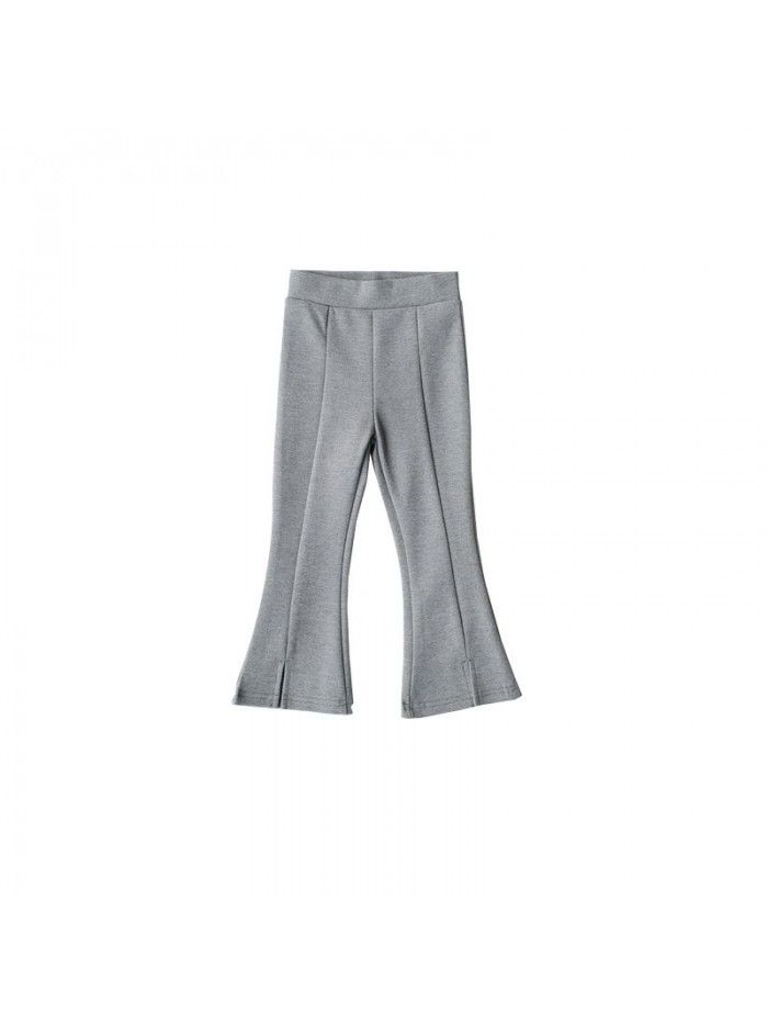 Westernized girls' bell bottoms for spring wear, new baby outerwear slit pants, children's fishtail pants 