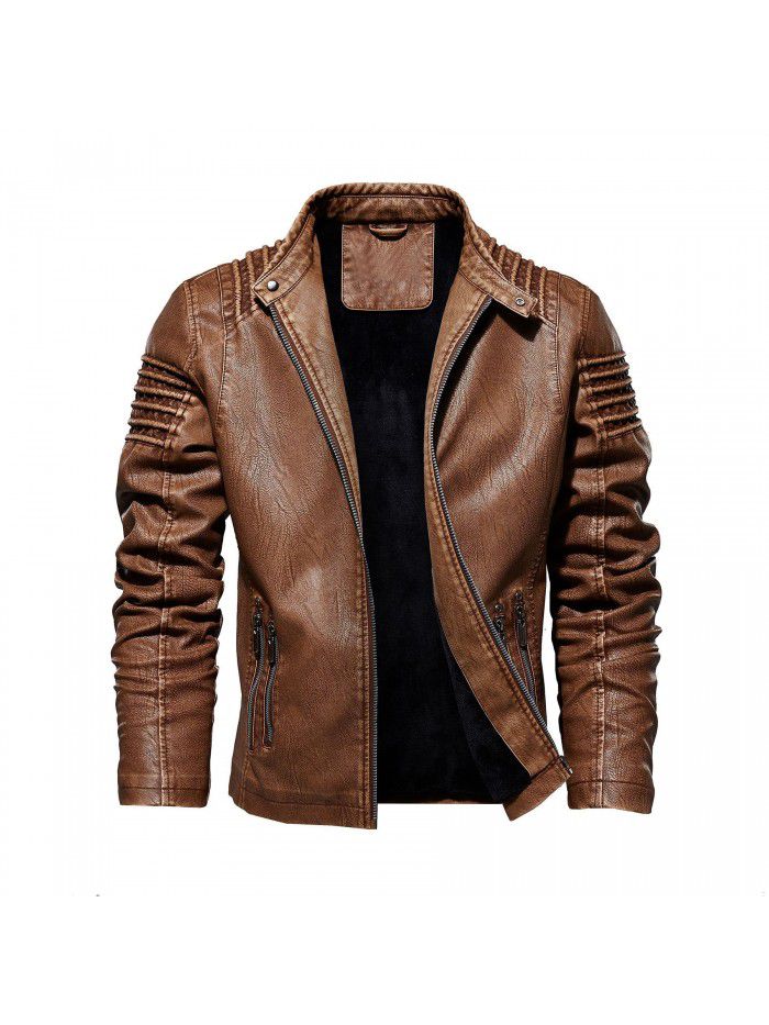 Autumn and Winter Leather Clothes European and American Fashion Leather Jackets Men's Large Leather Clothes
