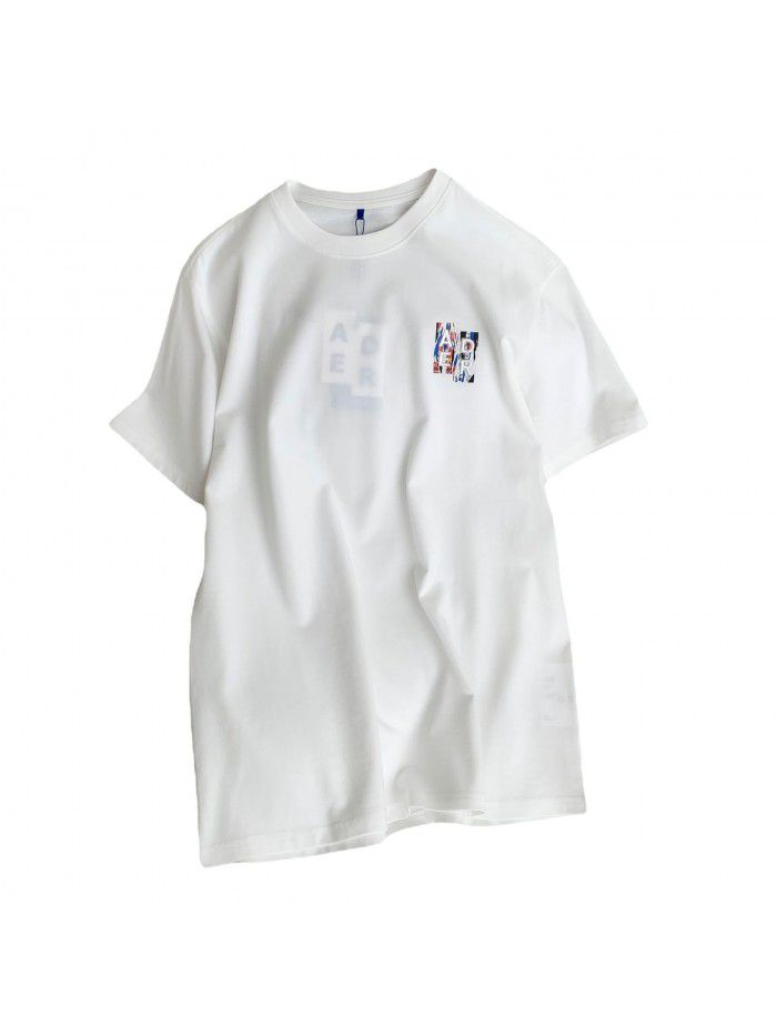 New Letter Graffiti Embroidery T-shirt Round Neck Loose Versatile Print Casual Couple Short Sleeve 