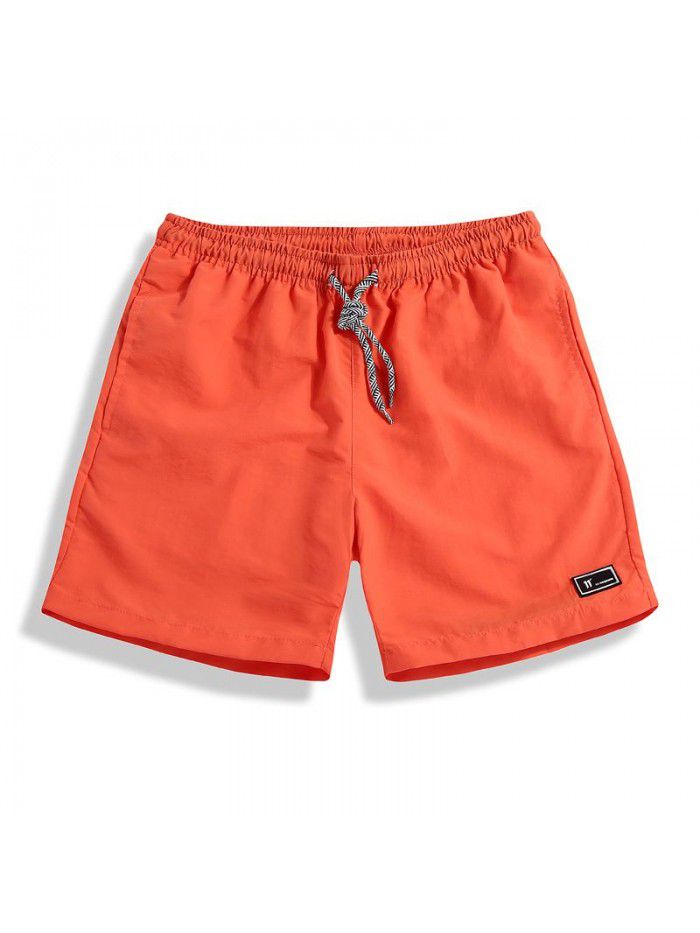 Summer Candy Shorts Capris Men's Beach Pants Elastic Waist Drawstring Loose Straight Leg Shorts 