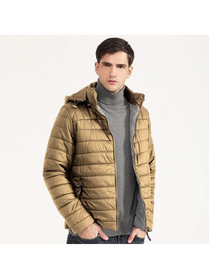 Cotton jacket men's new hooded men's lightweight cotton jacket short youth cotton jacket jacket