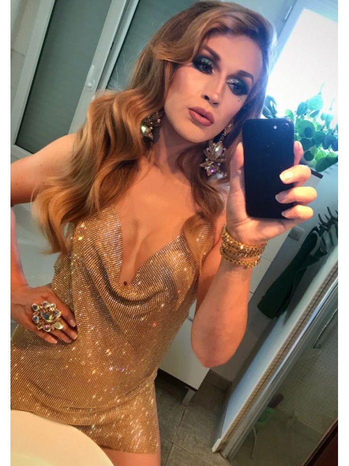 Metal Diamond Backless Sexy Party Cocktail Dresses Dresses 