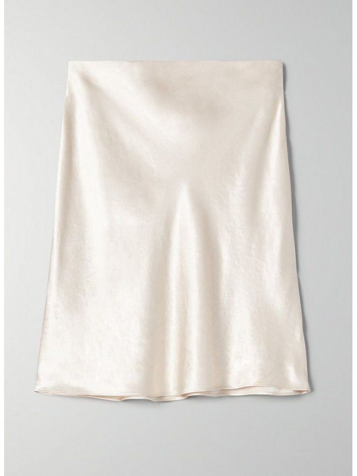 Xia Zhen Si Mulberry Silk High Waist Glossy Drop Short Skirt Half length Skirt