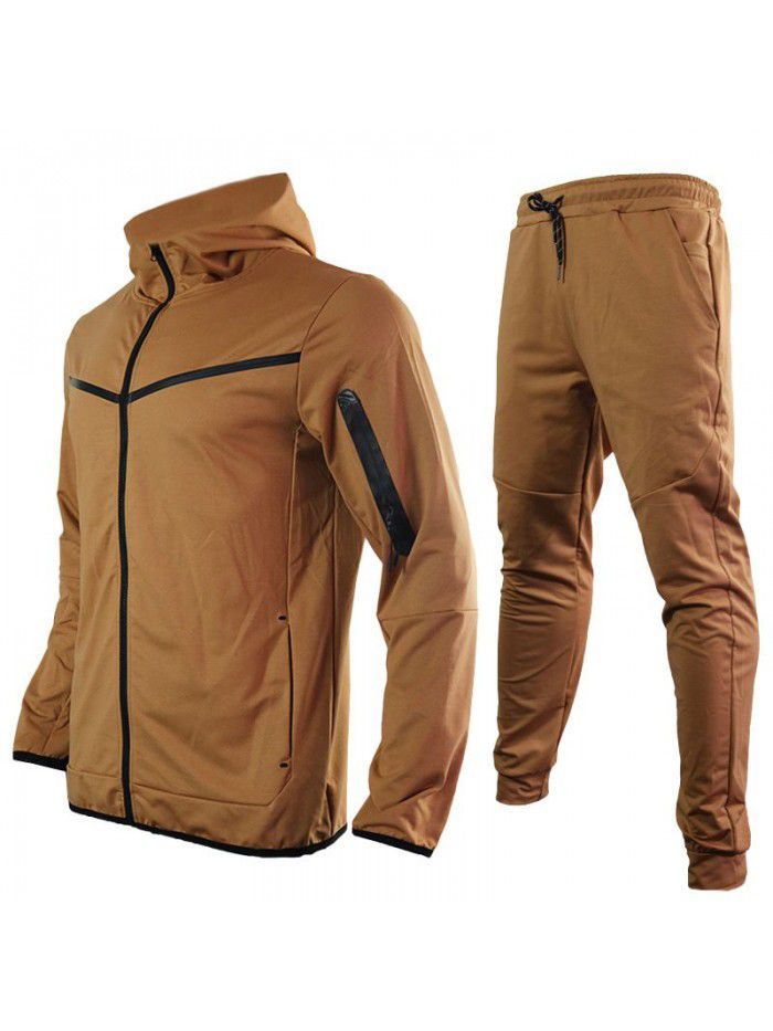 Men's Spring and Autumn New Set Fashion Handsome Versatile Trend Large Casual Cotton Set 