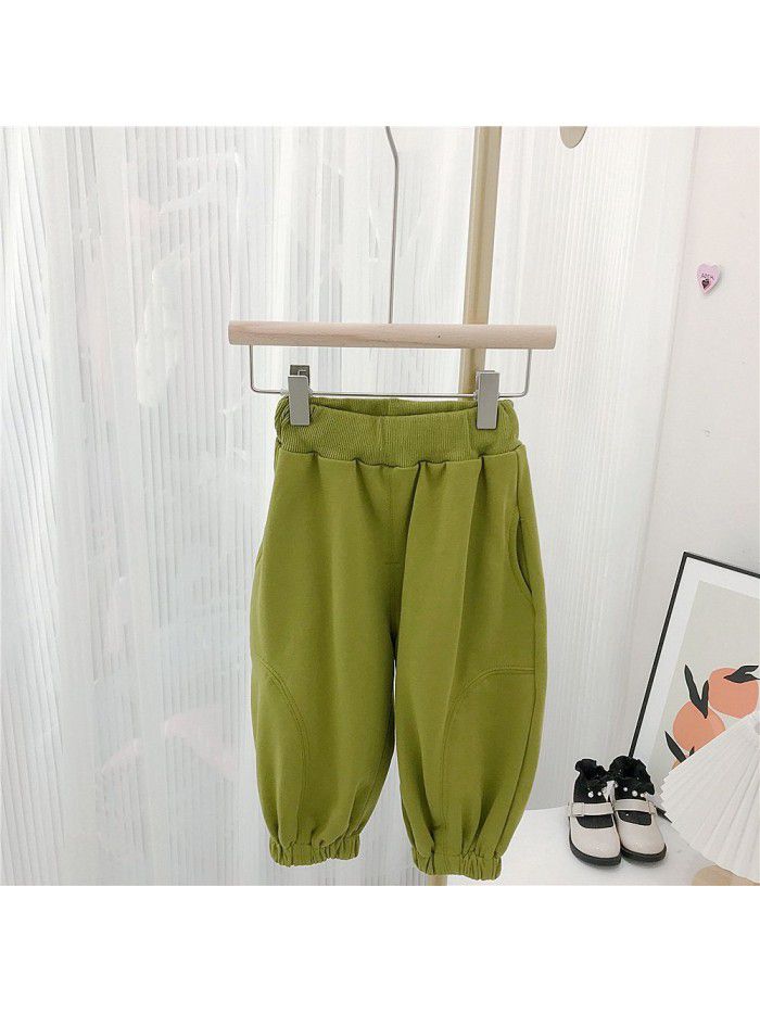 Girls' trousers Spring and autumn outerwear new style fashionable girls' children's clothes Spring and autumn simple casual pants 