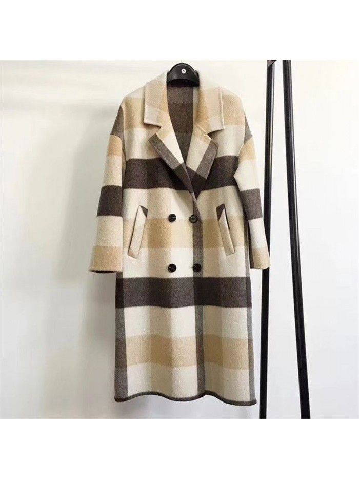 Alpaca wool winter coat genuine coat women's long double-sided woolen coat