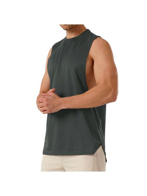 Men's Muscle Sports Fitness Short Sleeve Cotton Ca...