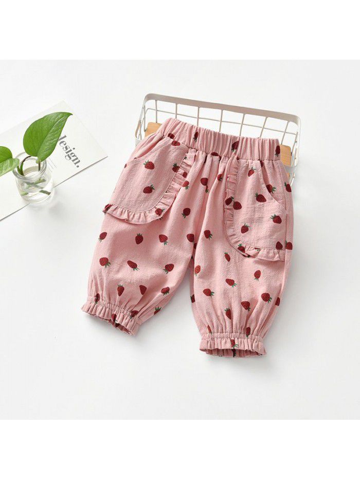 Girls' Shorts Wear Summer Outwear New Thin Kids' Baby Summer Korean Fashionable Kids' Pants 