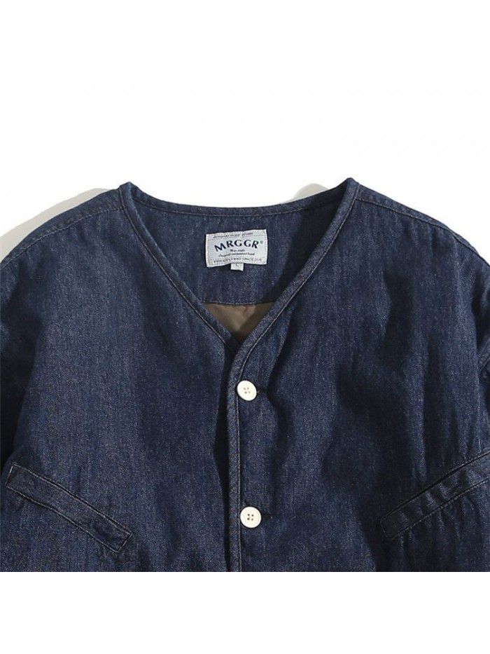 Winter cotton jacket, light workwear, Japanese retro denim jacket, layered casual cotton jacket, men's