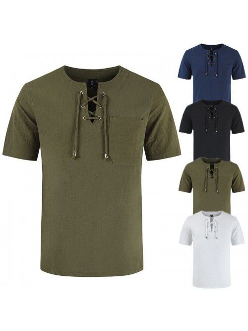 Summer New Street Men's Short Sleeve T-shirt Cotto...