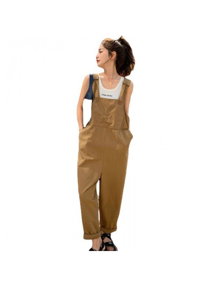 Loose Straight Strap Pants Temperament Age Reducing jumpsuit 
