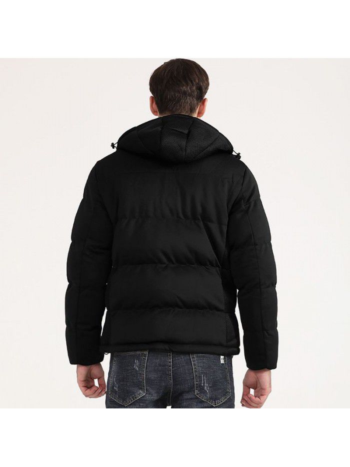 Men's cotton jacket thickened solid color imitation down cotton jacket short jacket winter wear