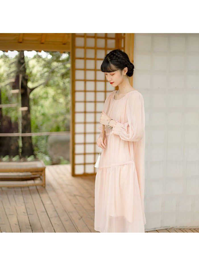 Loose fitting long dress for women, new autumn long dress, fairy style dress 