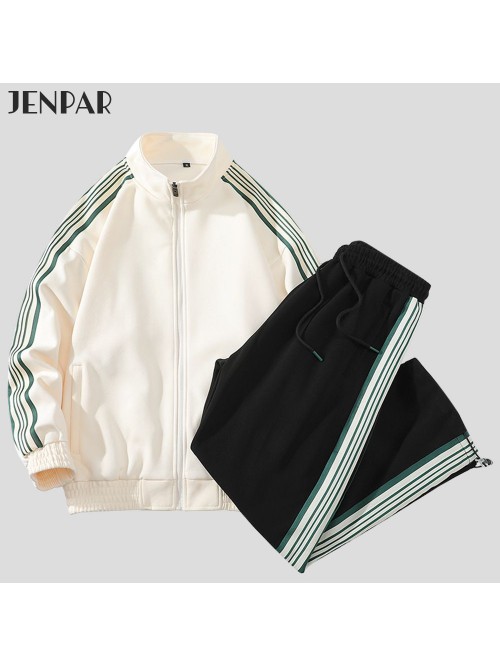Sports Set Unisex Spring New Running Stand Neck Co...