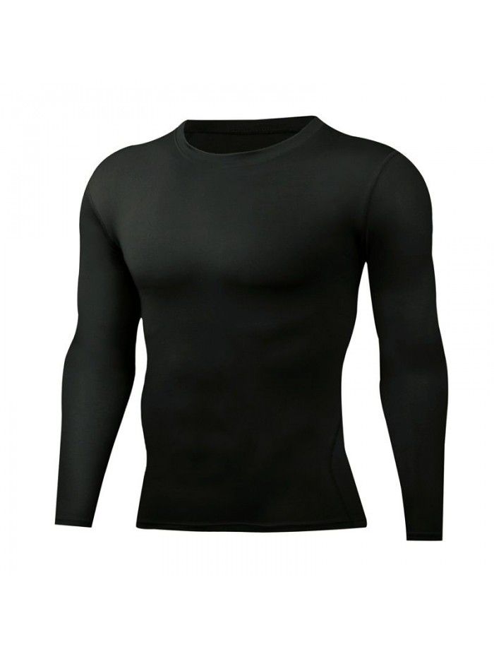 Sports tight-fitting long-sleeved quick-drying training fitness suit men's high elastic compression basketball top football running 