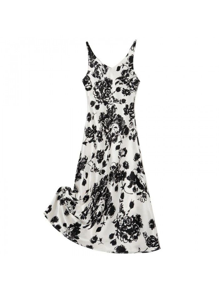 Autumn New Fashion Strap Printing Temperament Slim Fit Acetic Acid Women's Sleeveless Dress  Autumn New Fashion Strap Printing Temperament Slim Fit Acetic Acid Women's Sleeveless Dress
