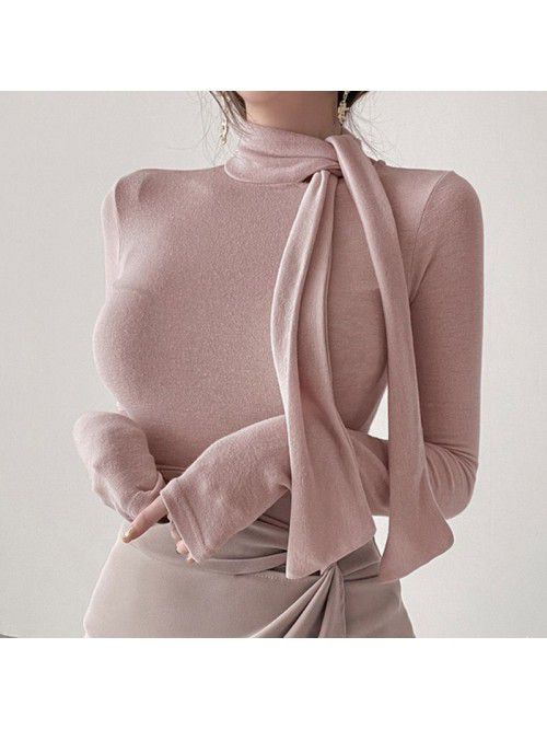 Strap tight and slightly transparent high neck lon...