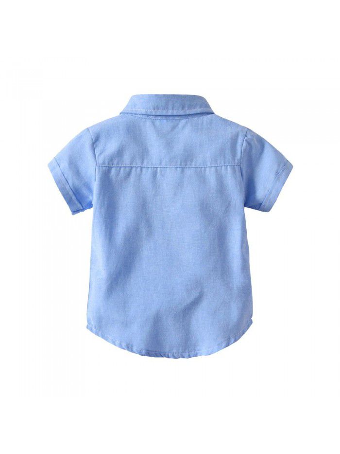 Children's Set Boys' Short Sleeve T-shirt Gentlemen's Wear Backbelt Two Piece Children's Clothing 