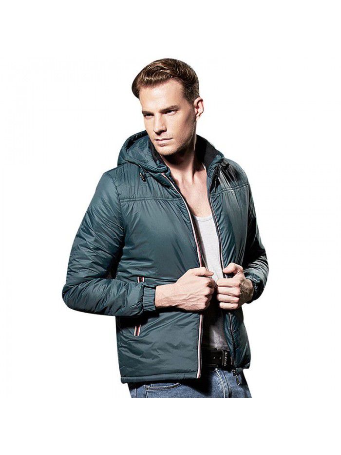 Lightweight down cotton jacket for men and teenagers, autumn cotton jacket for men, solid color cotton jacket jacket