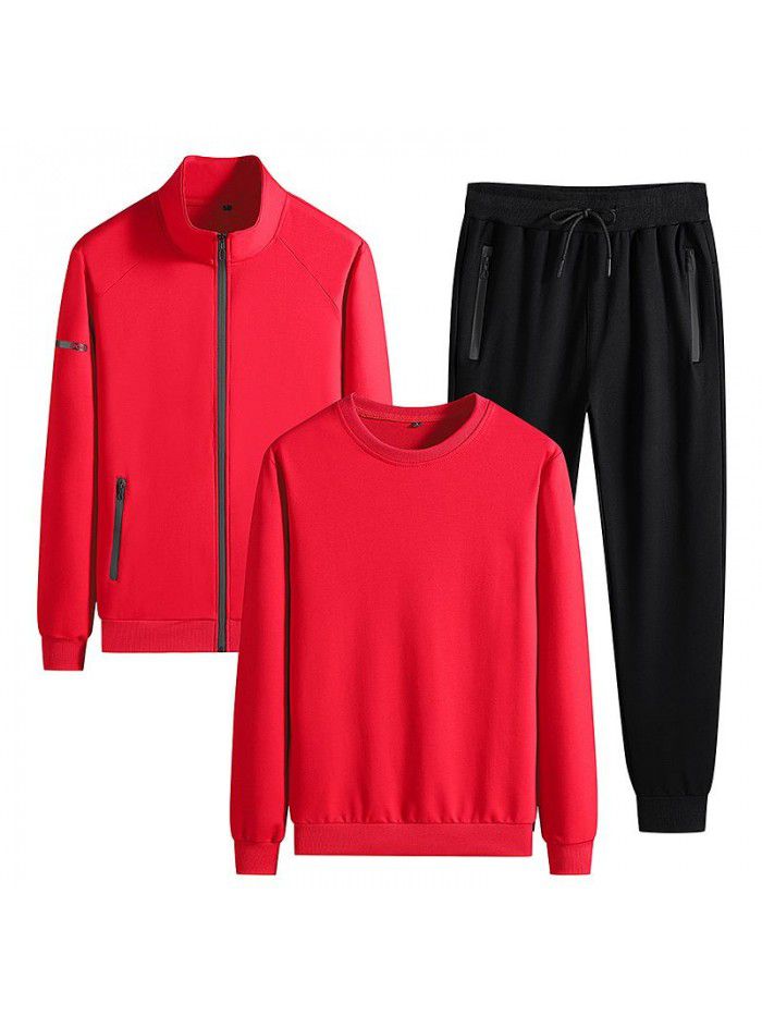 Autumn men's sweater set, autumn and winter sports set, men's spring and autumn three piece set, new casual men's outerwear 