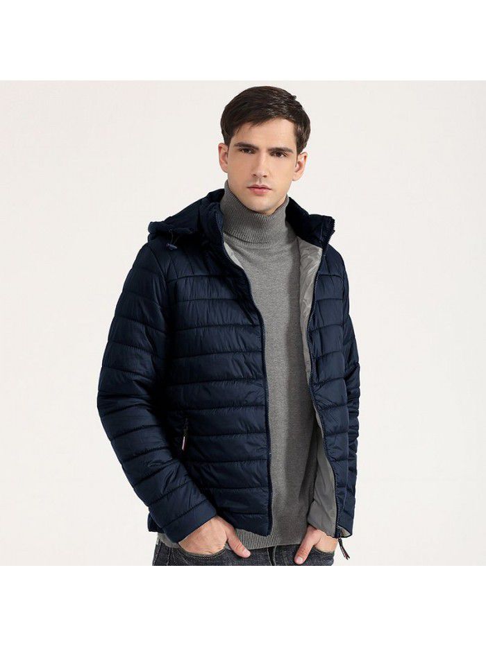 Cotton jacket men's new hooded men's lightweight cotton jacket short youth cotton jacket jacket