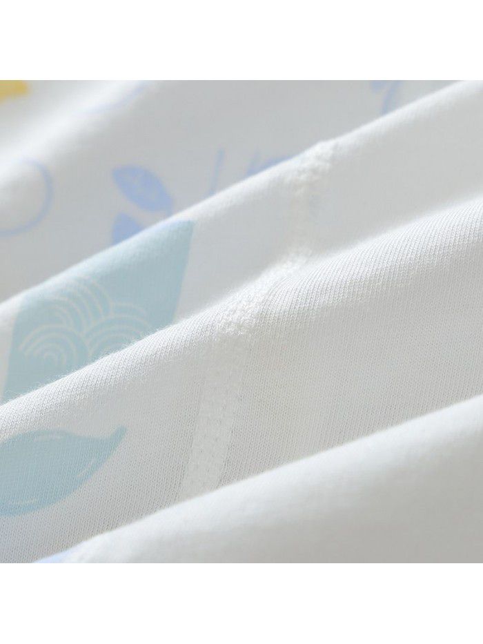 Children's pajama set: pure cotton thin long sleeved autumn clothing for girls and boys: all cotton baby autumn clothing 