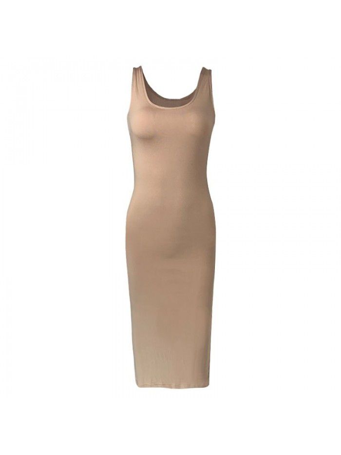 Summer New Casual Women's Subsexy Tank Top Long Dress Sleeveless Slim Fit Dress 