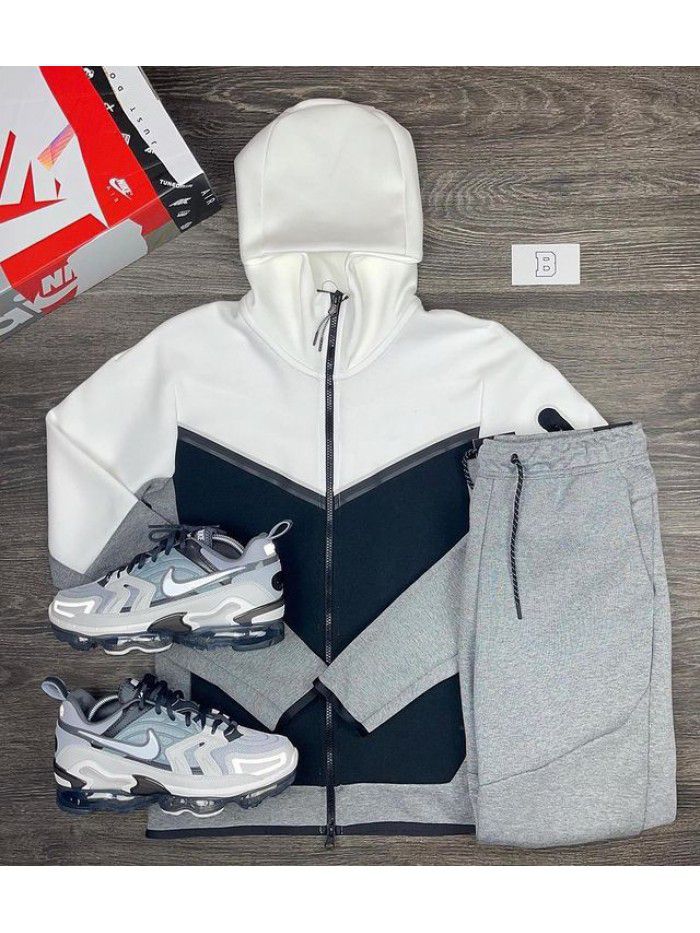 Men's Spring and Autumn New Set Fashion Handsome Versatile Trend Large Casual Cotton Set 