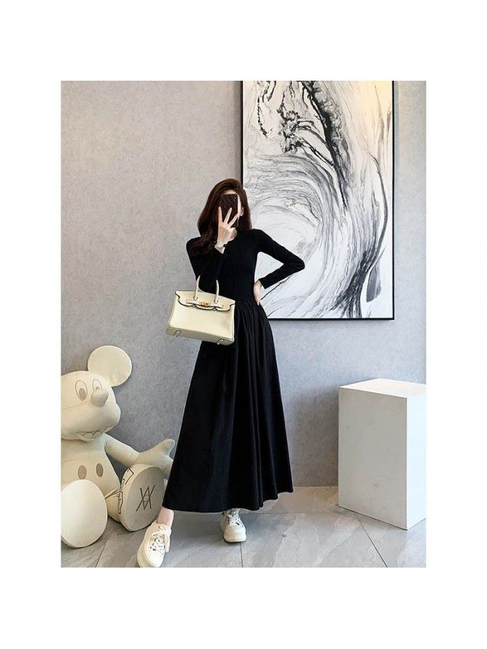 Design Sense Long Skirt Slim Fit Large Swing Dress  Design Sense Long Skirt Slim Fit Large Swing Dress