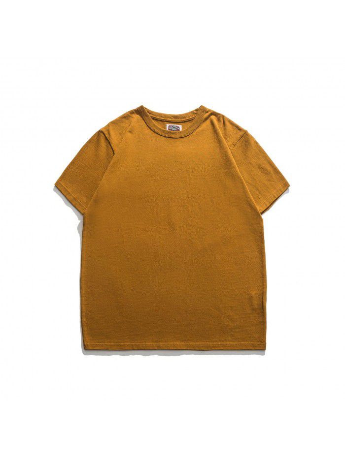 Double Yarn Pure Cotton Casual T-shirt Heavyweight High Quality Durable Underlay 