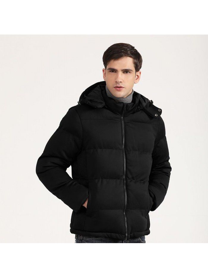 Men's cotton jacket thickened solid color imitation down cotton jacket short jacket winter wear