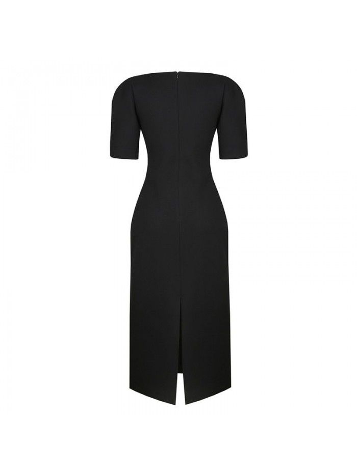 Elegant French Little Black Dress in Spring and Autumn, Korean Black Individualized Small Crowd Design Sense Skirt 