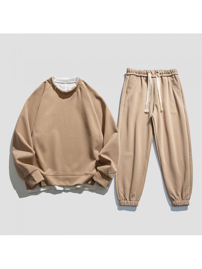 American Sports Set Men's Autumn New Sweater Pants Two Piece Set Fashion Brand Loose Coat Quality Men's Wear 