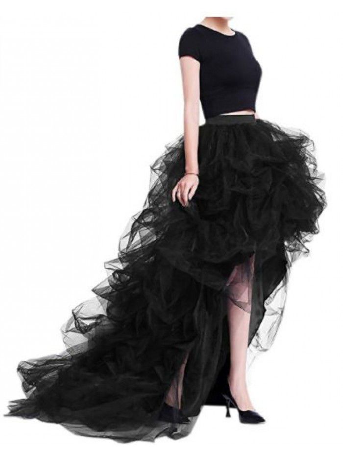 Early spring high waisted elastic belt casual mesh puffy women's skirt  Early spring high waisted elastic belt casual mesh puffy women's skirt