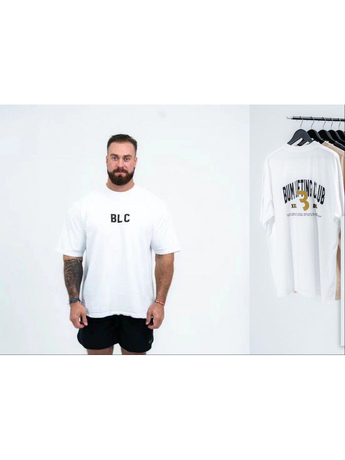 Cotton Short Sleeve T-shirt for Men and Women Summer New Trend Fitness Top Loose Fit