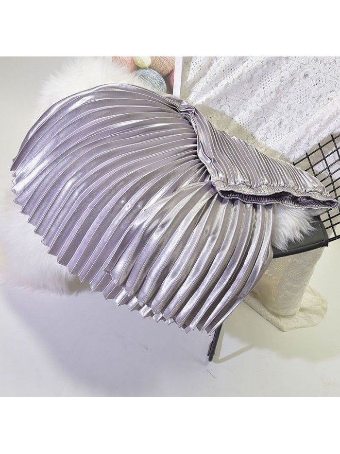 Pleated skirt, half length skirt, autumn and winter new high waisted retro fashion, half length skirt, women's winter 