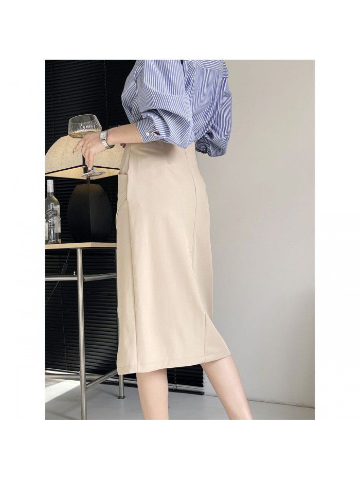 Spring New French High end Split Irregular niche Design Mid length Dress for Women 