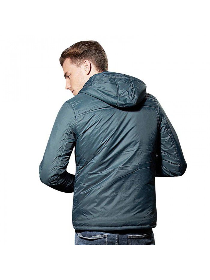 Lightweight down cotton jacket for men and teenagers, autumn cotton jacket for men, solid color cotton jacket jacket